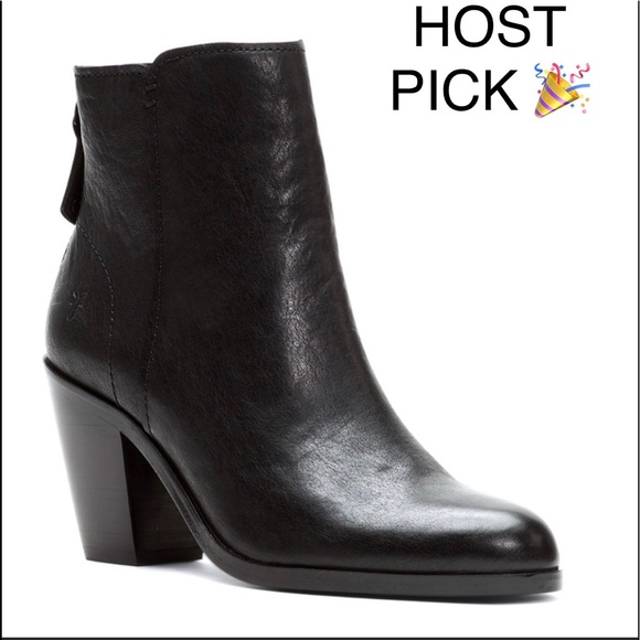 Frye Shoes - FRYE CAMERON BLACK LEATHER BOOTIES SIZE 8